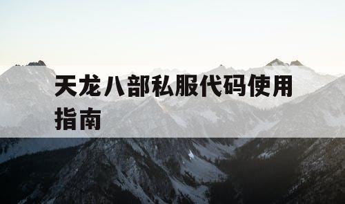 天龙八部私服代码使用指南