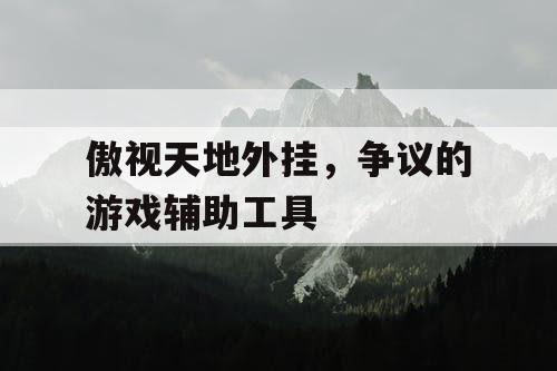 傲视天地外挂，争议的游戏辅助工具