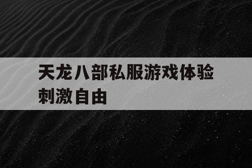 天龙八部私服游戏体验刺激自由