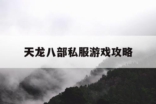 天龙八部私服游戏攻略