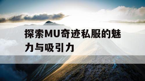 探索MU奇迹私服的魅力与吸引力