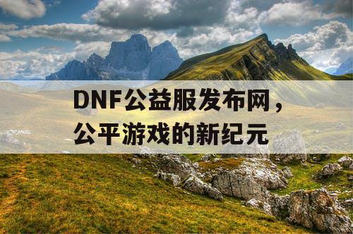 DNF公益服发布网，公平游戏的新纪元