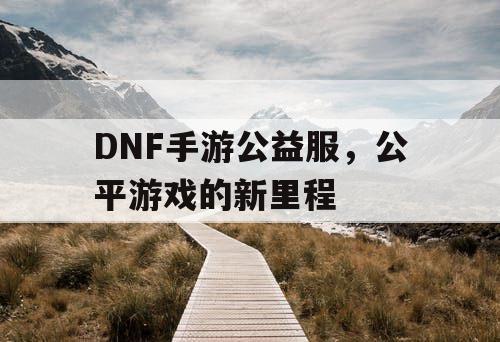DNF手游公益服，公平游戏的新里程