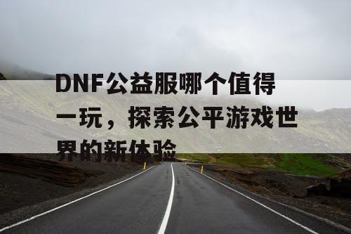 DNF公益服哪个值得一玩，探索公平游戏世界的新体验