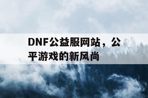 DNF公益服网站，公平游戏的新风尚