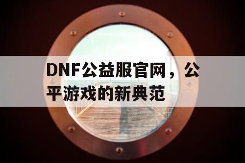DNF公益服官网，公平游戏的新典范