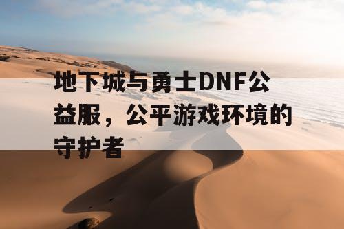 地下城与勇士DNF公益服，公平游戏环境的守护者