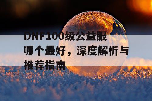 DNF100级公益服哪个最好，深度解析与推荐指南