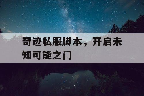 奇迹私服脚本，开启未知可能之门