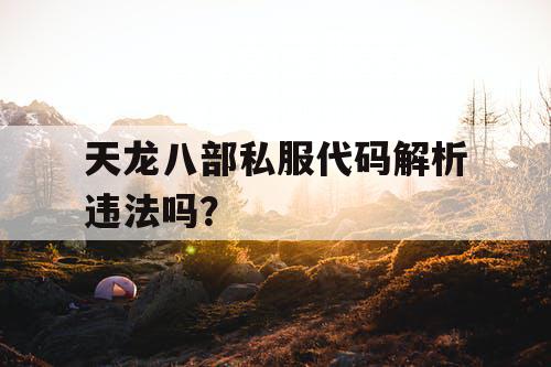 天龙八部私服代码解析违法吗？