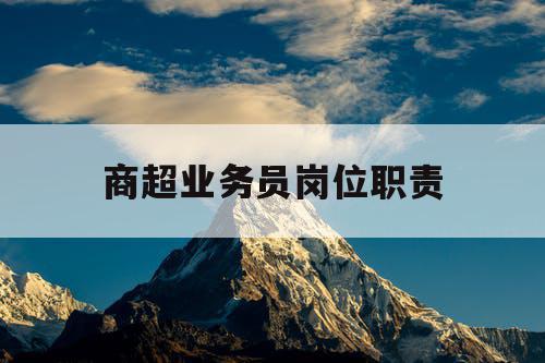 商超业务员岗位职责