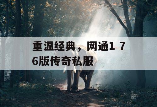 重温经典，网通1 76版传奇私服