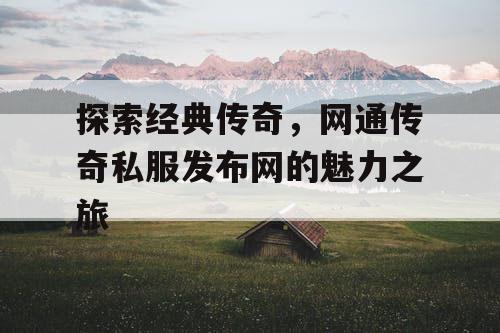 探索经典传奇，网通传奇私服发布网的魅力之旅