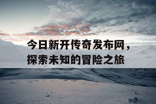 今日新开传奇发布网，探索未知的冒险之旅