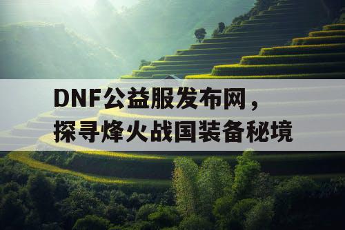 DNF公益服发布网，探寻烽火战国装备秘境