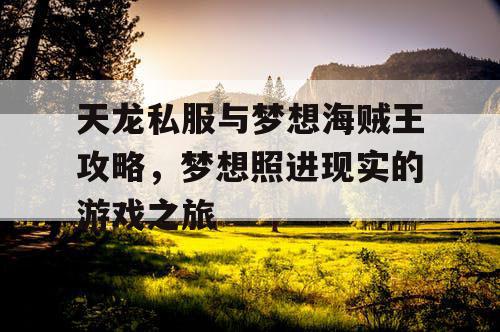 天龙私服与梦想海贼王攻略，梦想照进现实的游戏之旅