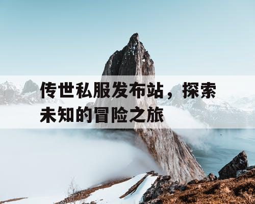 传世私服发布站，探索未知的冒险之旅