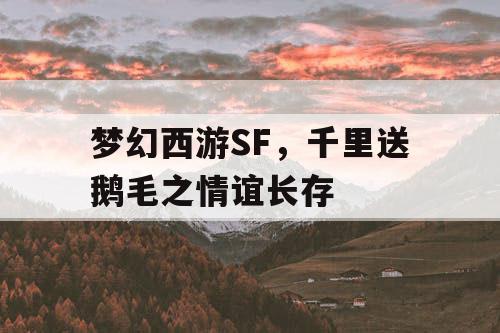 梦幻西游SF，千里送鹅毛之情谊长存