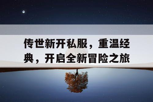 传世新开私服，重温经典，开启全新冒险之旅
