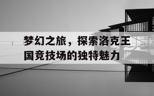 梦幻之旅，探索洛克王国竞技场的独特魅力