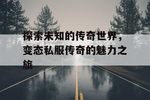 探索未知的传奇世界，变态私服传奇的魅力之旅