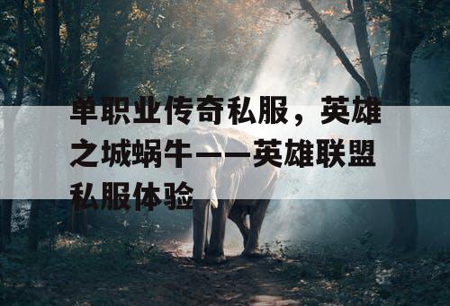 单职业传奇私服，英雄之城蜗牛——英雄联盟私服体验