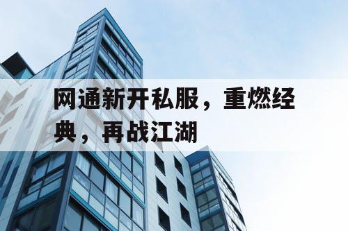 网通新开私服，重燃经典，再战江湖