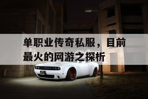 单职业传奇私服，目前最火的网游之探析