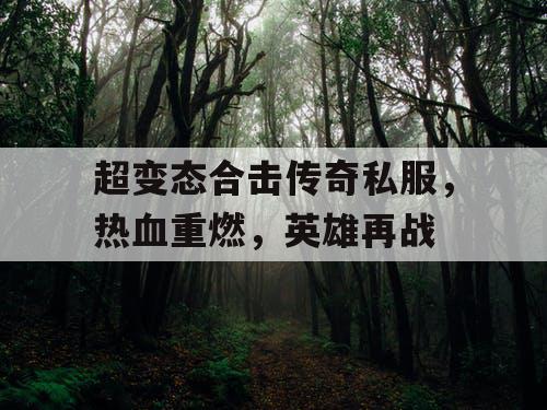 超变态合击传奇私服，热血重燃，英雄再战