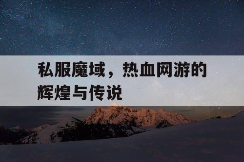 私服魔域，热血网游的辉煌与传说