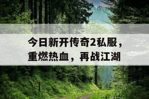 今日新开传奇2私服,重燃热血,再战江湖 今日新开传奇2私服,重燃热血,再战江湖
