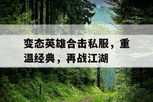 变态英雄合击私服，重温经典，再战江湖
