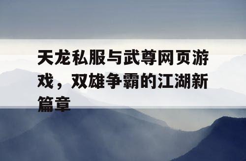 天龙私服与武尊网页游戏，双雄争霸的江湖新篇章
