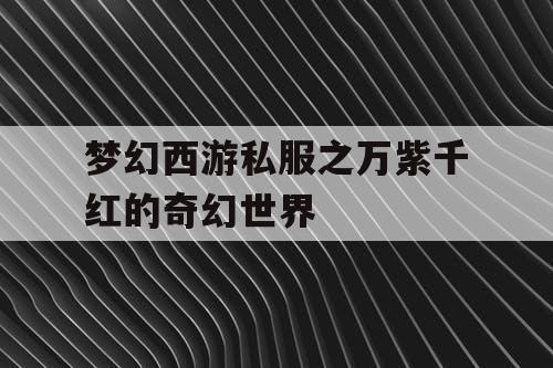梦幻西游私服之万紫千红的奇幻世界