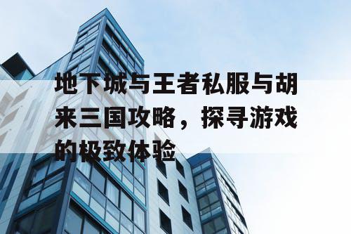 地下城与王者私服与胡来三国攻略，探寻游戏的极致体验
