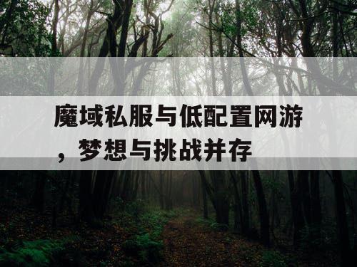 魔域私服与低配置网游,梦想与挑战并存 魔域私服与低配置网游,梦想与挑战并存