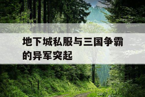 地下城私服与三国争霸的异军突起