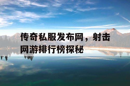 传奇私服发布网，射击网游排行榜探秘