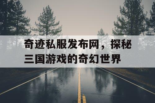 奇迹私服发布网，探秘三国游戏的奇幻世界