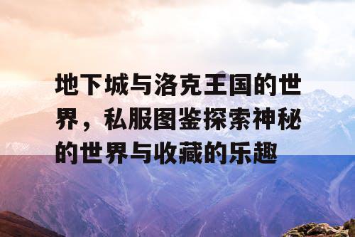 地下城与洛克王国的世界，私服图鉴探索神秘的世界与收藏的乐趣