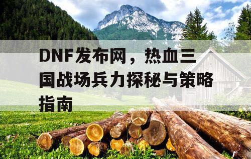 DNF发布网，热血三国战场兵力探秘与策略指南