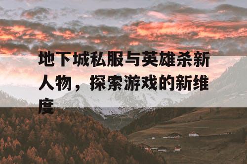 地下城私服与英雄杀新人物，探索游戏的新维度