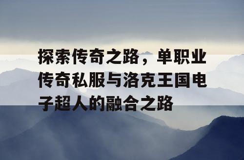 探索传奇之路，单职业传奇私服与洛克王国电子超人的融合之路