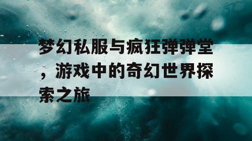 梦幻私服与疯狂弹弹堂，游戏中的奇幻世界探索之旅