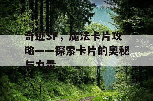 奇迹SF，魔法卡片攻略——探索卡片的奥秘与力量