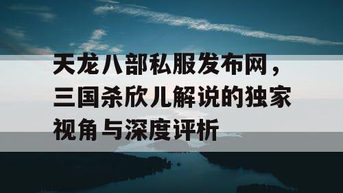 天龙八部私服发布网，三国杀欣儿解说的独家视角与深度评析