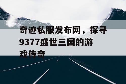 奇迹私服发布网，探寻9377盛世三国的游戏传奇