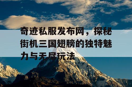 奇迹私服发布网,探秘街机三国翅膀的独特魅力与无尽玩法 奇迹私服发布网,探秘街机三国翅膀的独特魅力与无尽玩法