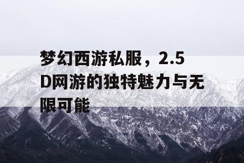 梦幻西游私服，2.5D网游的独特魅力与无限可能