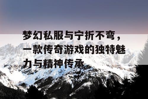 梦幻私服与宁折不弯，一款传奇游戏的独特魅力与精神传承